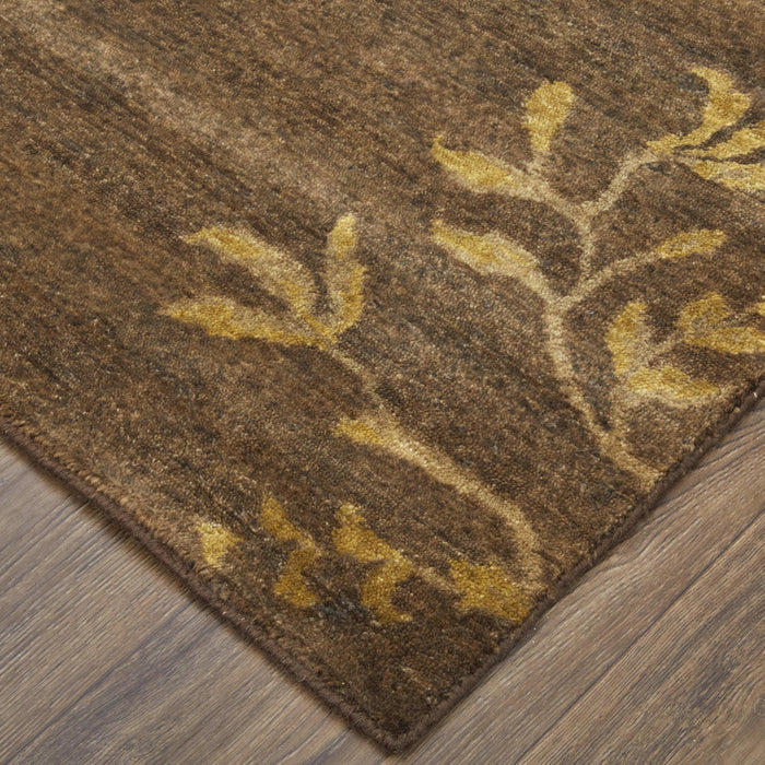 9' X 12' Wool Floral Hand Knotted Area Rug (744360) - Green / Gold