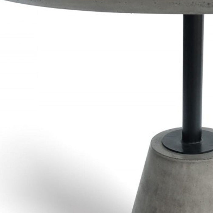 Concrete Pedestal Base Round Top Dining Table - Gray