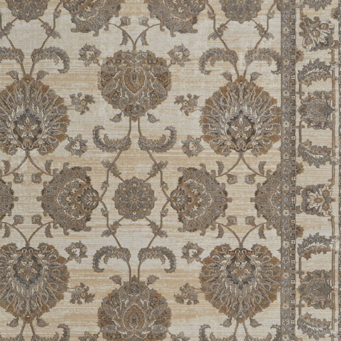 8' x 10' Power Loom Area Rug - Tan Ivory And Brown