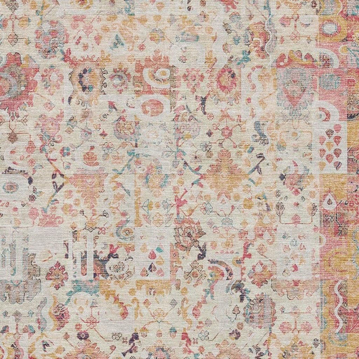 10' X 14' Patchwork Washable Area Rug With UV Protection (717773) - Pink / Ivory