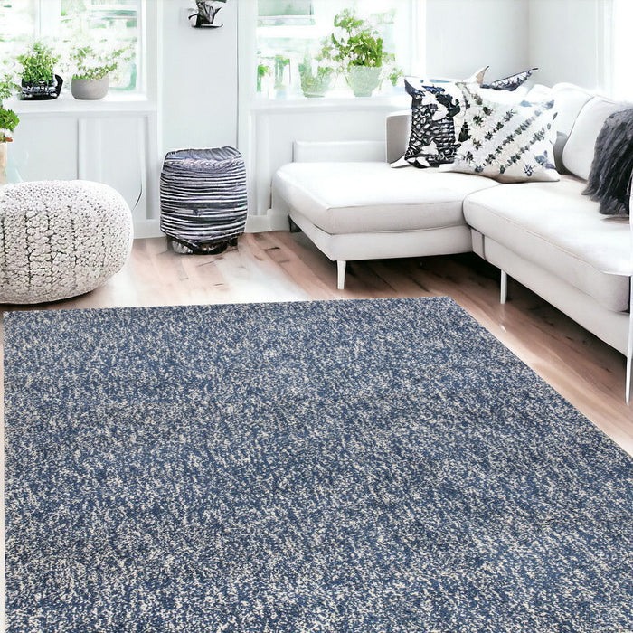 8' x 11' Heather Shag Area Rug - Indigo And Ivory
