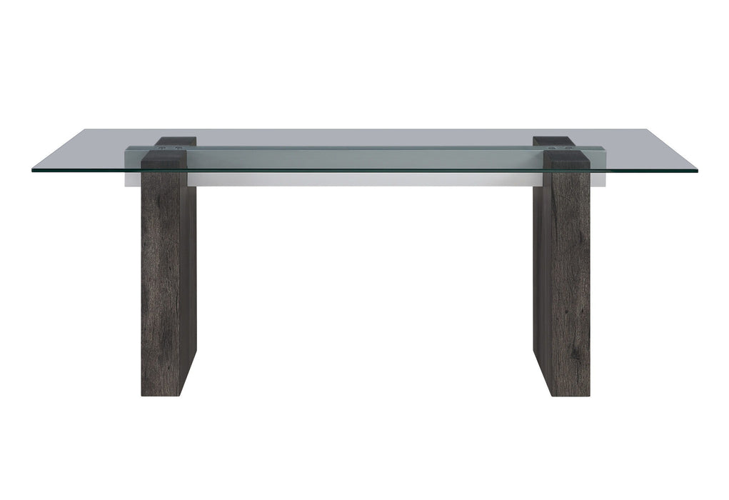 D4238 - Dining Table - Clear / Dark Brown
