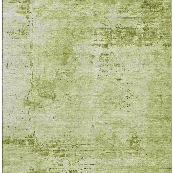 10' X 14' Abstract Washable Area Rug With UV Protection (683201) - Lime Green / Olive Green