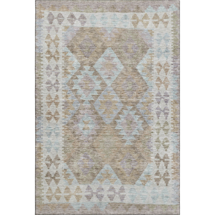 10' X 14' Tribal Washable Area Rug With UV Protection (707941) - Khaki / Ivory