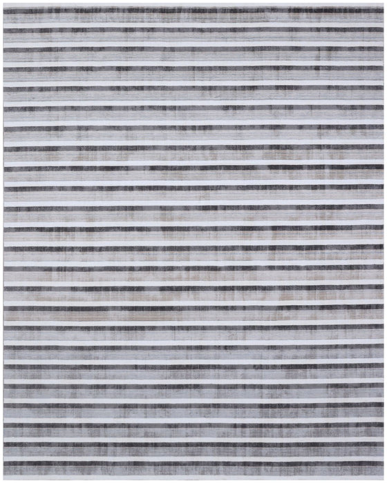 9' x 12' Striped Hand Loomed Area Rug - Brown And Ivory