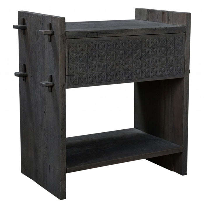 One Drawer Nightstand - Dark Gray