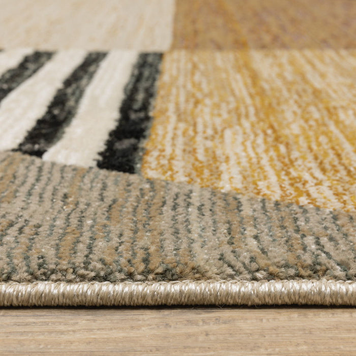 10' x 13' Geometric Power Loom Area Rug - Beige And Blue