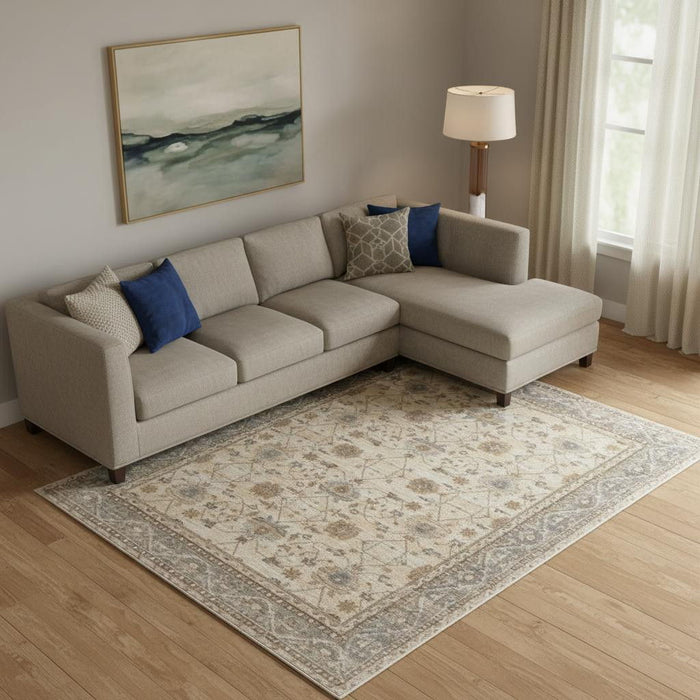 12' X 15' Oriental Area Rug (515034) - Tan / Ivory / Gray