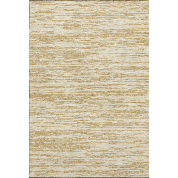10' X 14' Striped Washable Area Rug With UV Protection (675594) - Gold / Beige