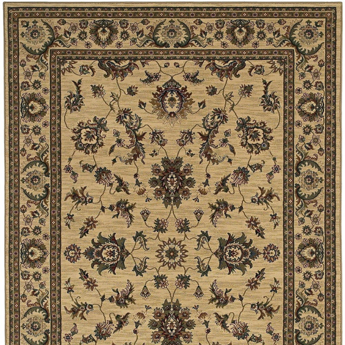 8' X 11' Oriental Area Rug (574389) - Ivory / Green