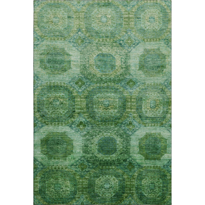 10' X 14' Abstract Geometric Washable Area Rug With UV Protection (708946) - Emerald / Green