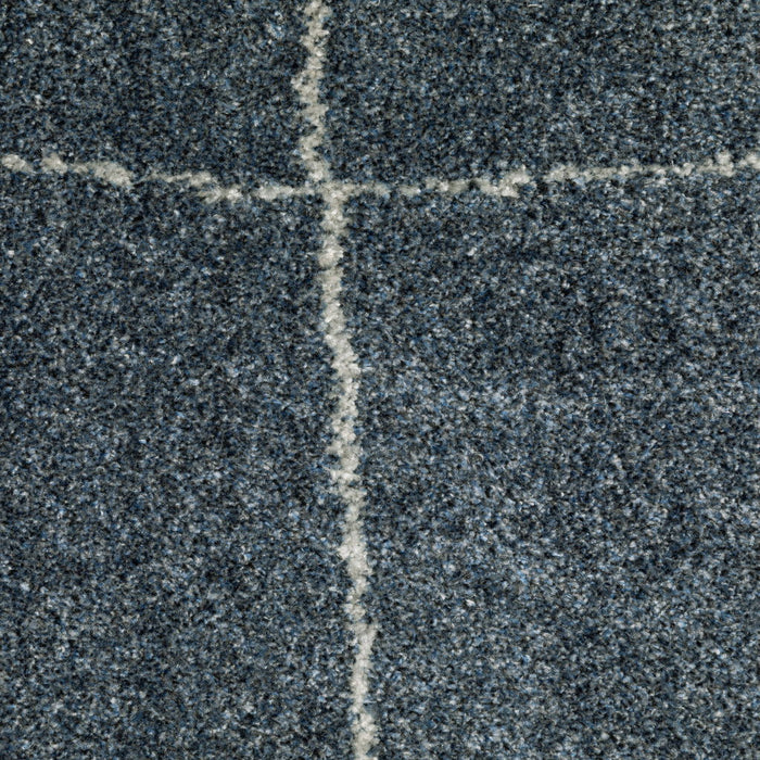 9.8' x 12.8' Geometric Power Loom Area Rug - Blue And Gray