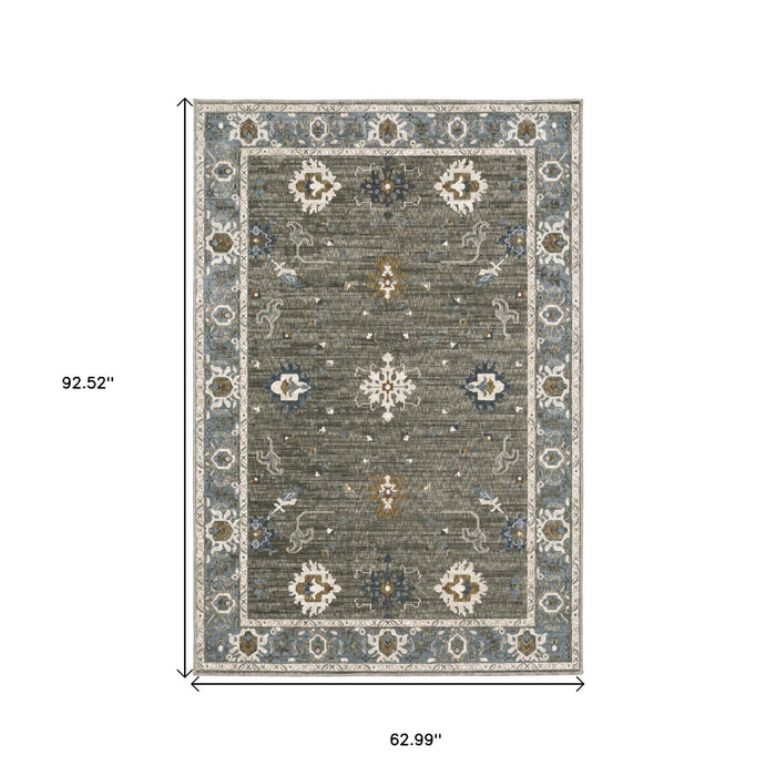 5' X 8' Oriental Area Rug - Blue