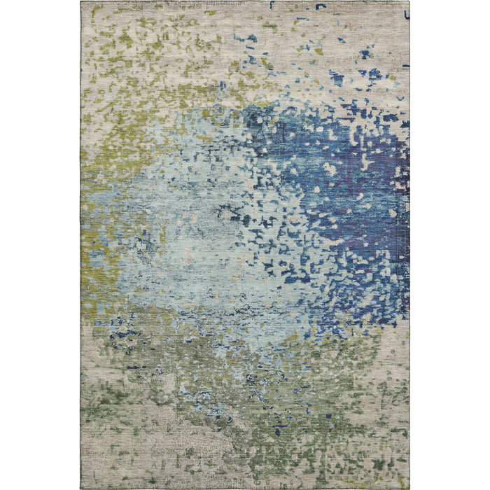 10' X 14' Abstract Washable Area Rug With UV Protection (699646) - Blue / Green / Beige