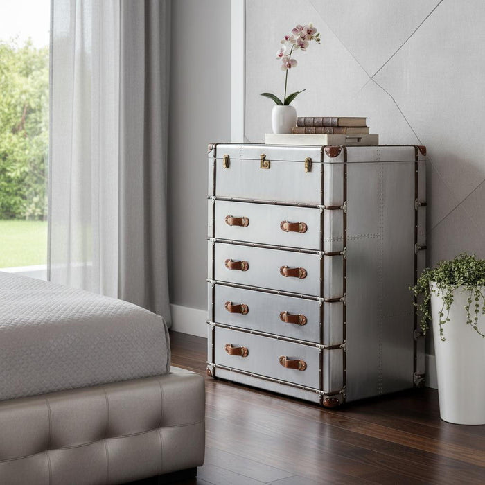 Four Drawer Dresser - Silver