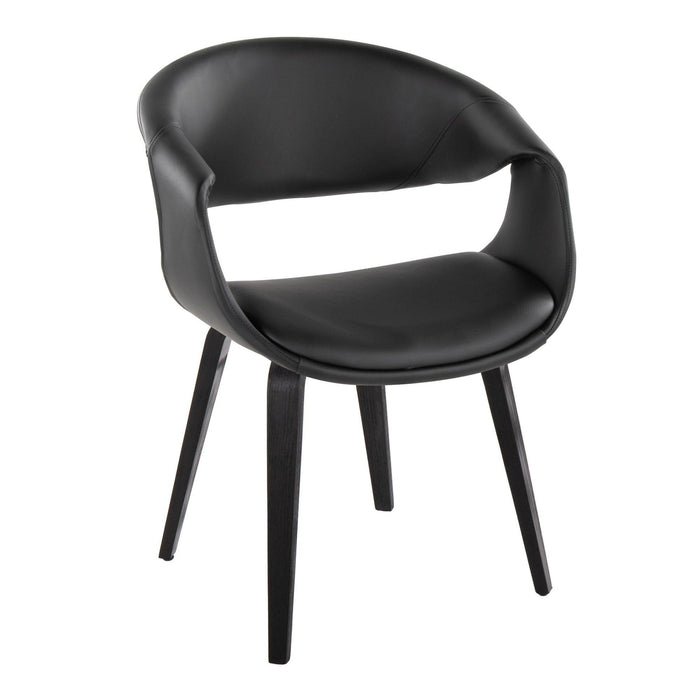 Curvo - Upholstered Chair (Set of 2) - Black Wood Legs