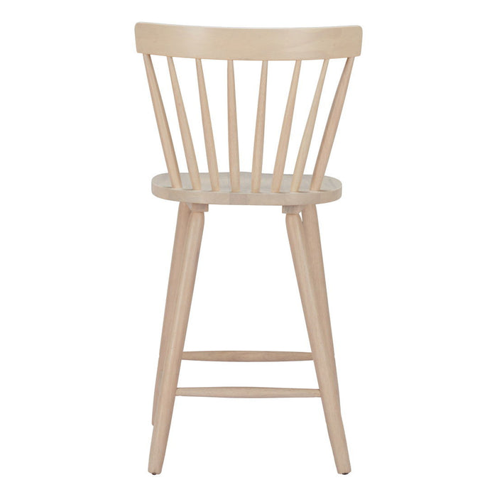 Solid Wood Low Back Bar Chairs (Set of 2) - Natural