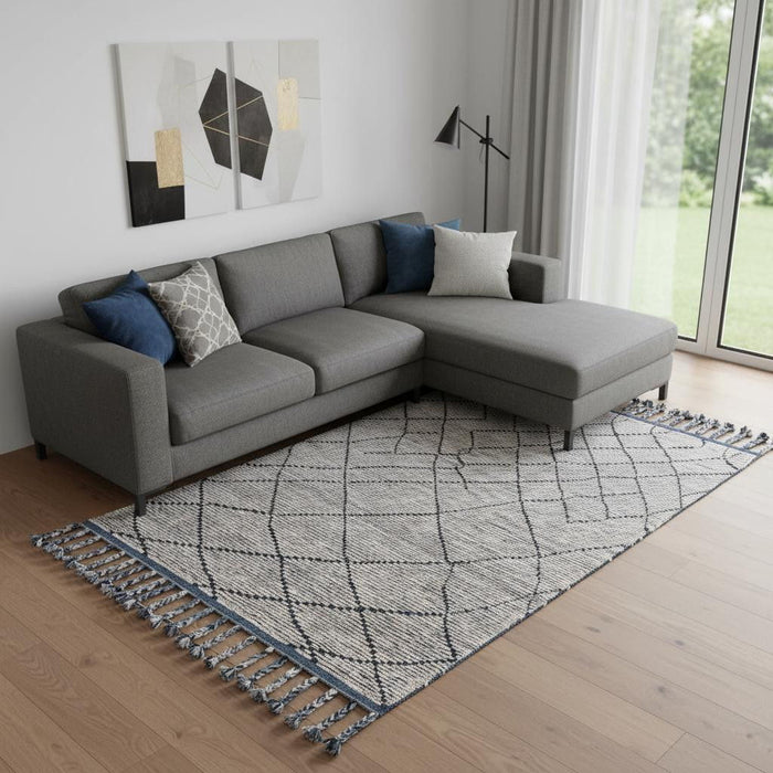 6' X 9' Wool Geometric Hand Knotted Area Rug (565762) - Taupe