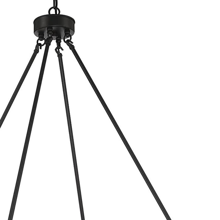 40'' Candle Style Multi Light Metal Dimmable Chandelier - Black / Gold