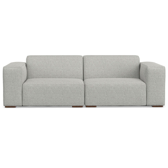 Modular Fabric Sofa With Brown Legs - Gray