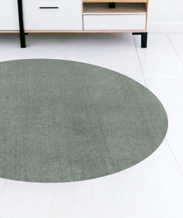 8' Round Polyester Area Rug - Slate
