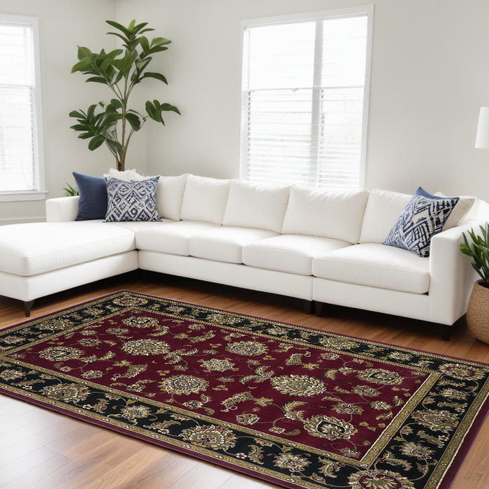 9' x 13' Area Rug - Red And Black