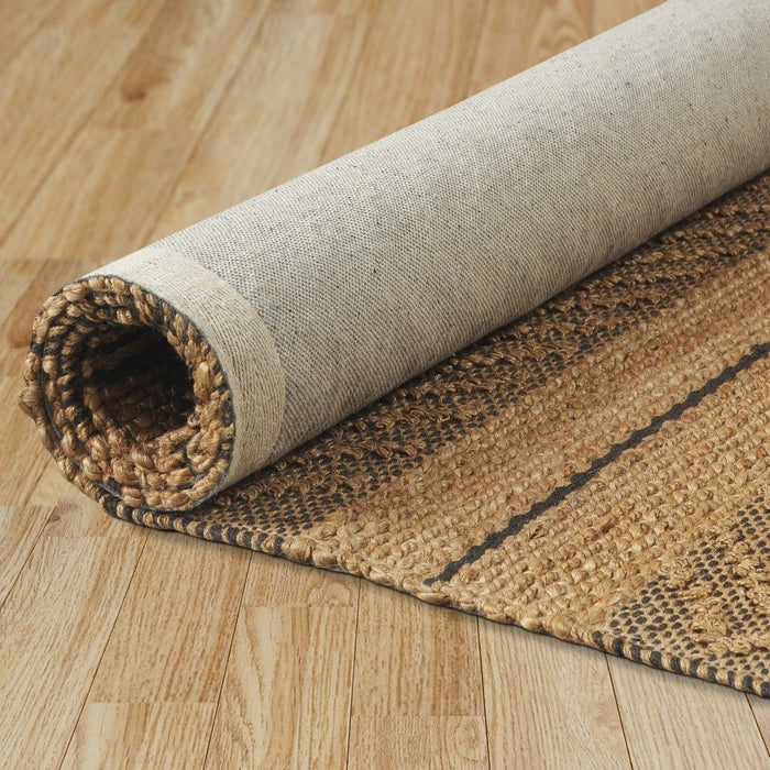 8' x 10' Bohemian Striped Area Rug - Tan And Gray