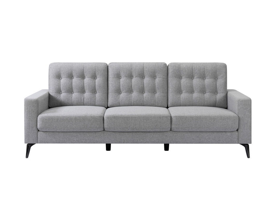 87" Fabric Sofa With Black Legs - Gray