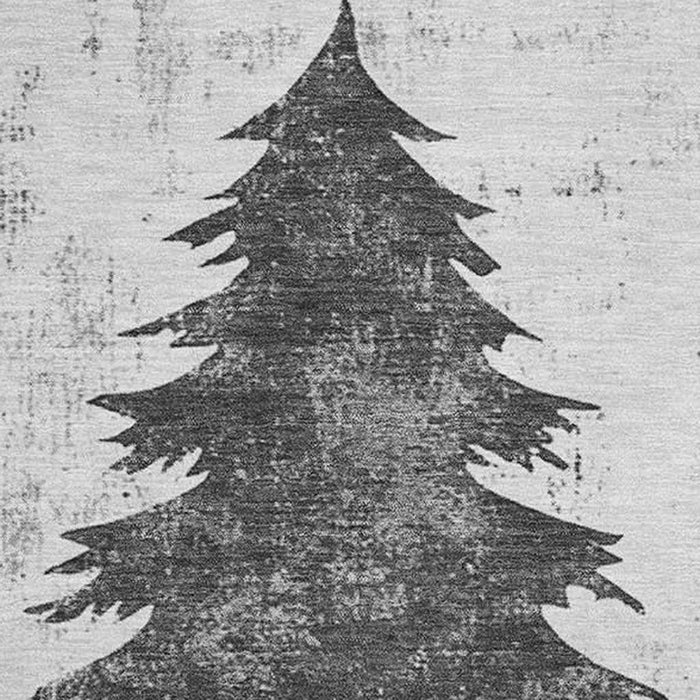 10' X 14' Floral Washable Area Rug With UV Protection (701671) - Gray / Charcoal