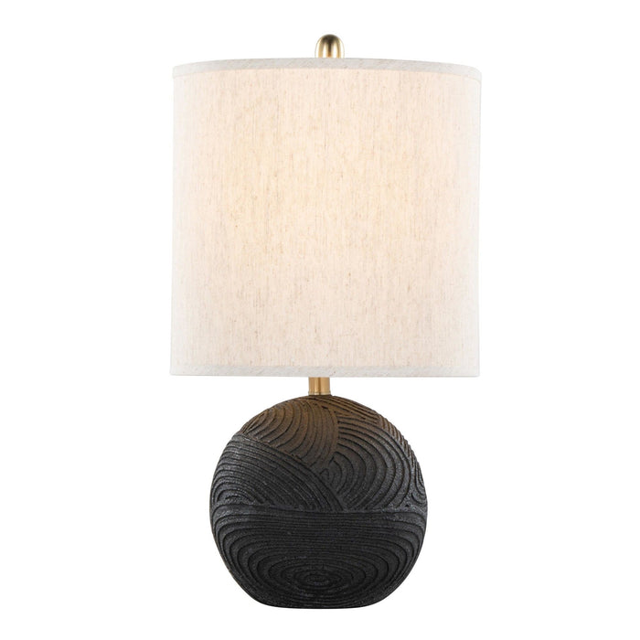 Kona - 23" Polyresin Table Lamp (Set of 2) - Matte Black Polyresin, Brass And Natural Linen Shade from Grandview Gallery
