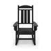Giga traditional porch rocker chair made of HDPE poly lumber, designed for porch, patio, and garden comfort with curved armrests.