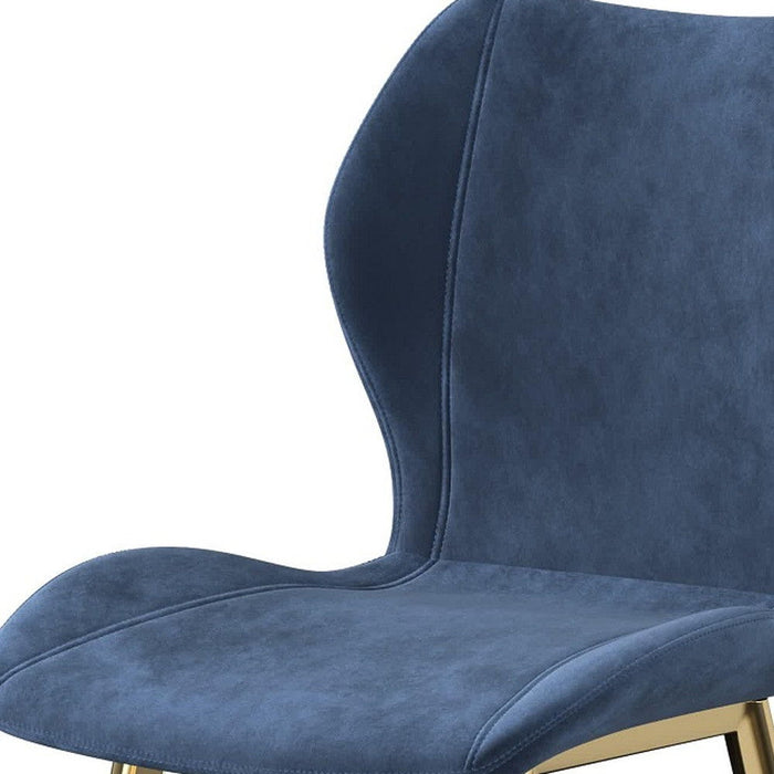 Upholstered Velvet Dining Side Chairs (Set of 4) - Blue