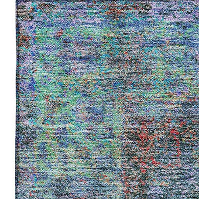 10' X 14' Medallion Washable Area Rug With UV Protection (714823) - Blue / Rust