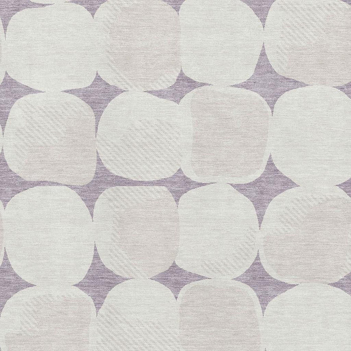 10' X 14' Abstract Geometric Washable Area Rug With UV Protection (669210) - Lavender / Ivory