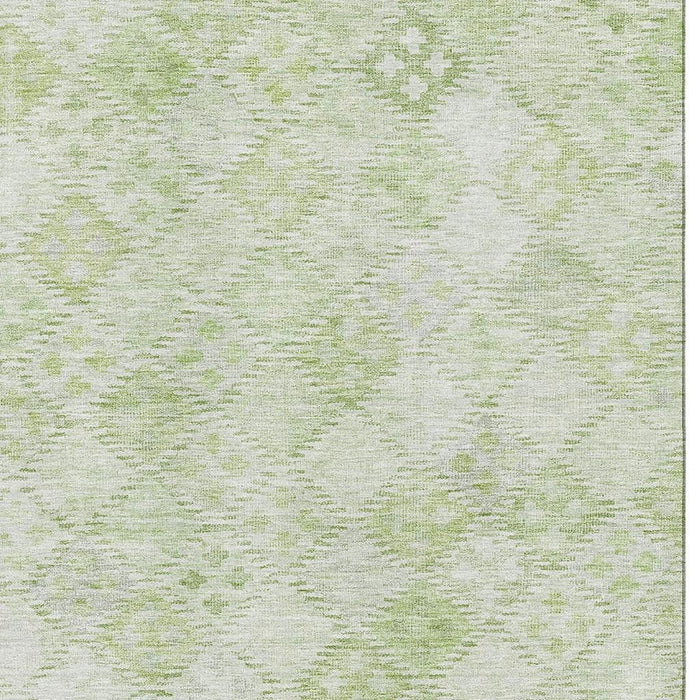 10' X 14' Geometric Washable Area Rug With UV Protection (683848) - Sage / Ivory