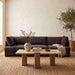 Meridian Furniture Hammond velvet performance fabric 3-piece sectional sofa with plush cushions and modern design.