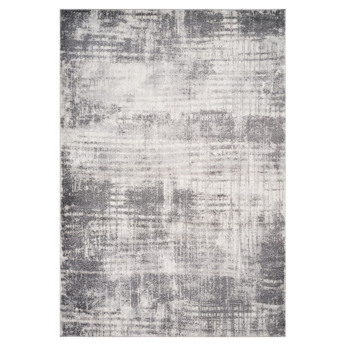 9' X 12' Abstract Area Rug - Cream And Gray