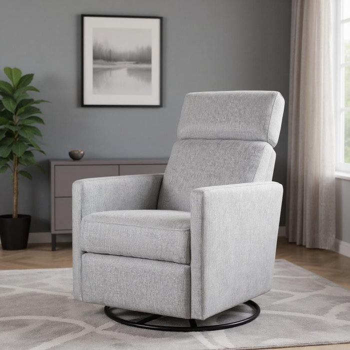 Tufted Gliding Swivel Manual Rocker Recliner - Gray
