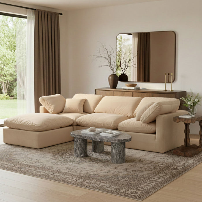 Indulge - Velvet 4 Piece Modular Sectional With Chaise