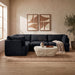 Meridian Furniture Hammond velvet performance fabric sectional sofa with four pieces, stationary design, plush upholstery in a modern living room