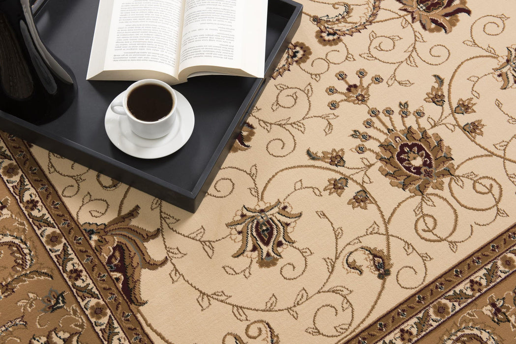10' x 13' Oriental Washable Non Skid Area Rug - Beige And Brown