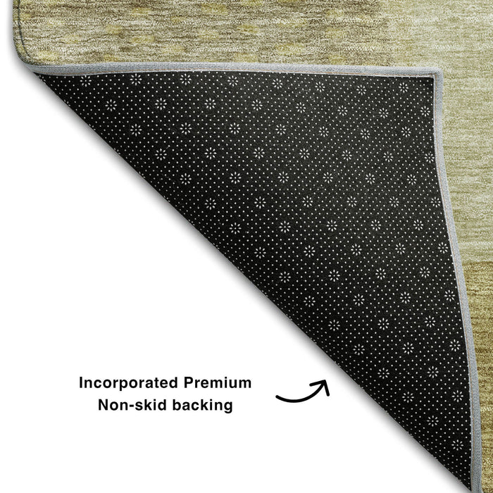 10' X 14' Geometric Washable Area Rug With UV Protection (684792) - Beige / Gold