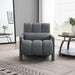 Giga modern upholstered accent arm chair with comfy fabric and a pillow, perfect for living room decor.