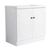 Contemporary Giga freestanding bathroom vanity with resin sink and soft-close cabinet doors, sleek modern bathroom furniture.