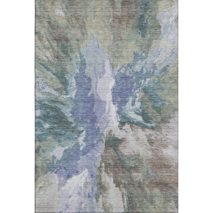 10' X 14' Abstract Washable Area Rug With UV Protection (695432) - Blue / Gray / Ivory