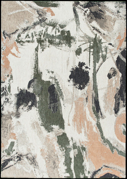 3' x 4' Abstract Non Skid Area Rug - Gray And Orange