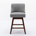 Set of two Giga counter height swivel barstools with upholstered fabric seats and 26-inch height, featuring a modern design.