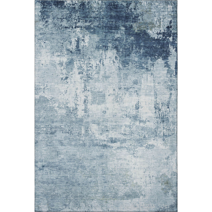10' X 14' Abstract Washable Area Rug With UV Protection (700709) - Blue / Ivory