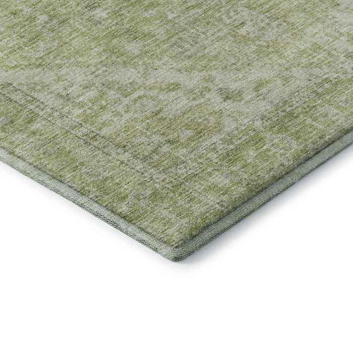 10' X 14' Medallion Washable Area Rug With UV Protection (684376) - Sage / Beige
