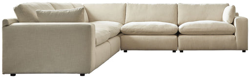 Benchcraft Elyza 5-piece stationary sectional sofa set with plush cushions and modern design, perfect for living room comfort.